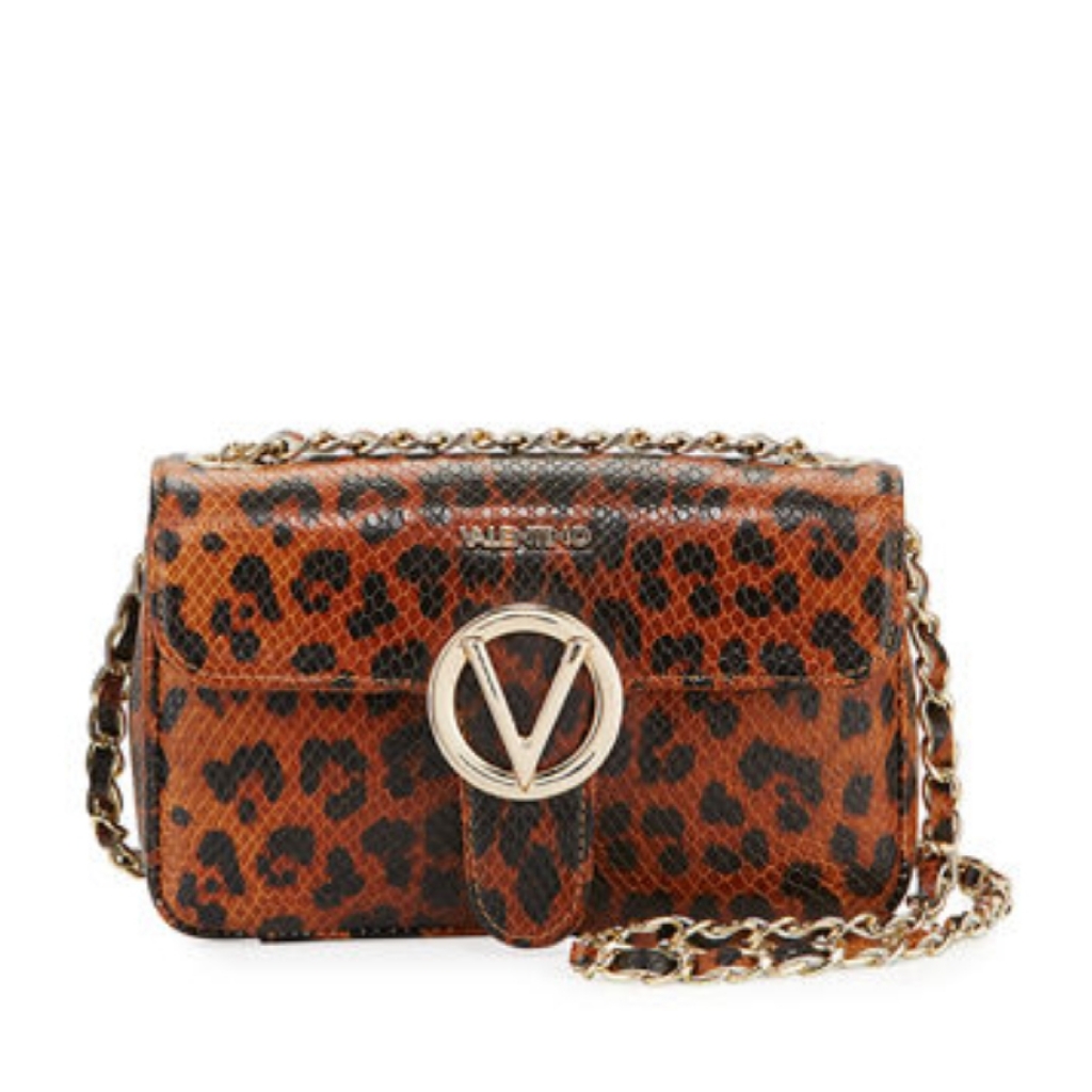 Valentino Auth Leopard Print Crossbody Bag